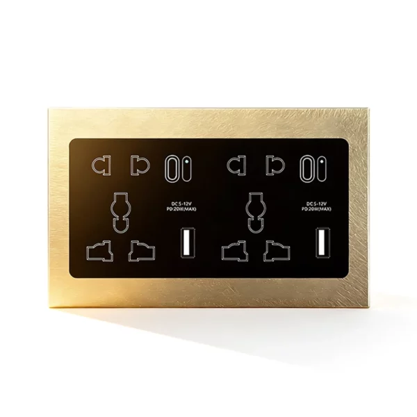 X18L Aluminum Smart Double Global Sockets USB Type C
